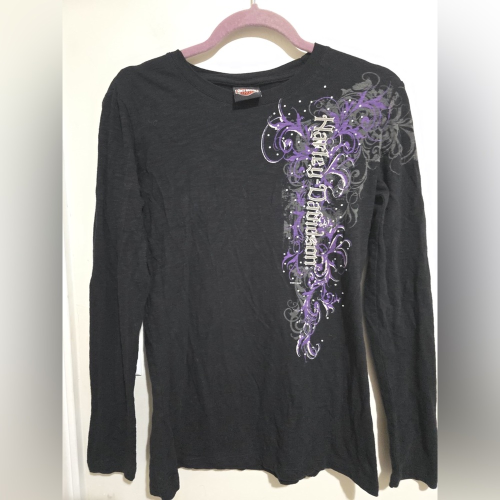 Harley-Davidson Women's Black Top with Purple Accents